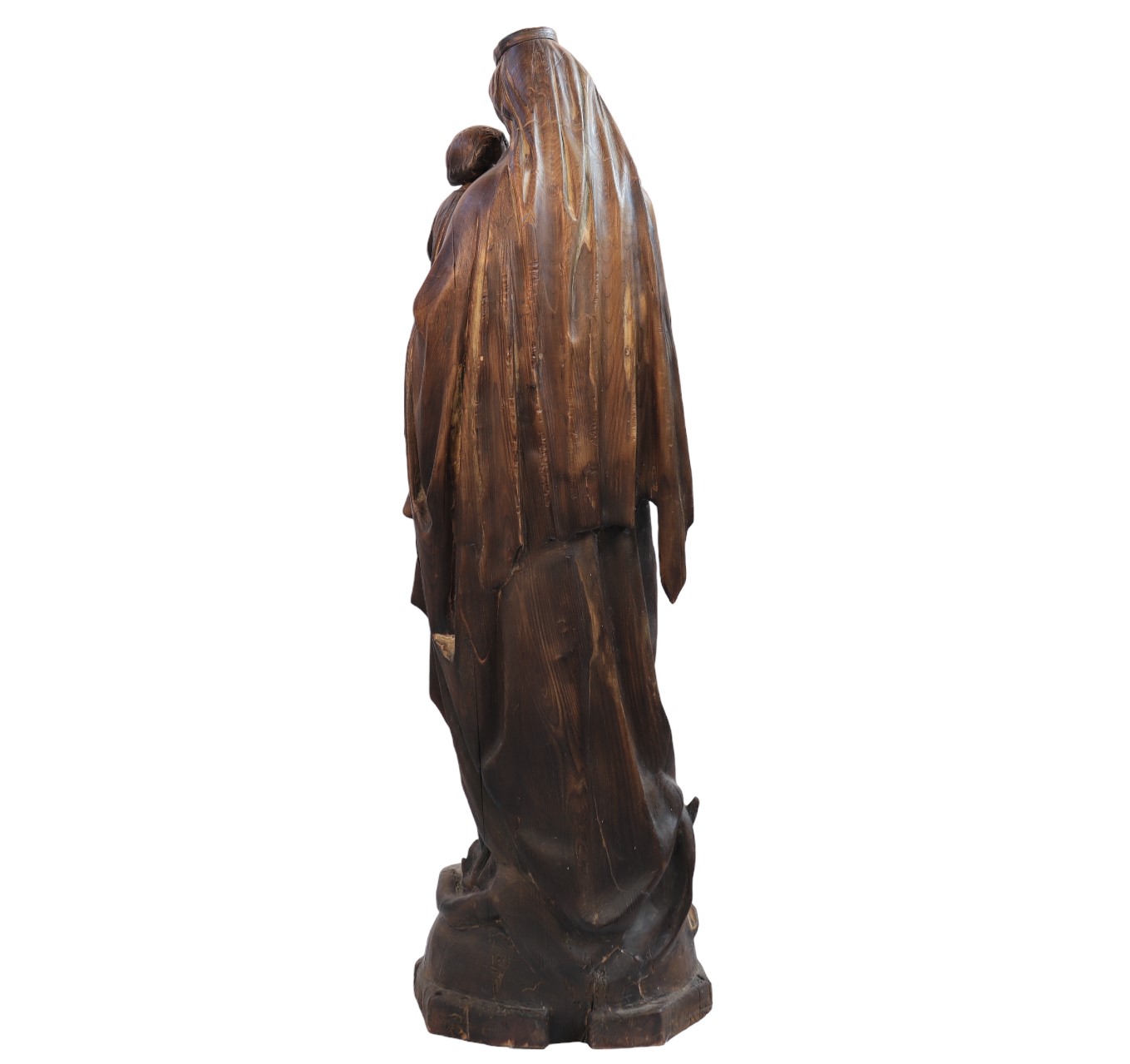 Imposing Virgin and Child in carved wood from 18th century - Image 3 of 5