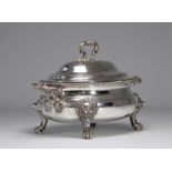 Solid silver platter from London from 18th century