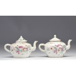 (2) Famille Rose porcelain teapots decorated with figures