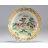Famille Rose porcelain plate decorated with figures