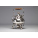 Teapot and teapot warmer in sterling silver with English hallmark