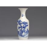 Blue-white porcelain vase with deer design from Qing period (æ¸…æœ)