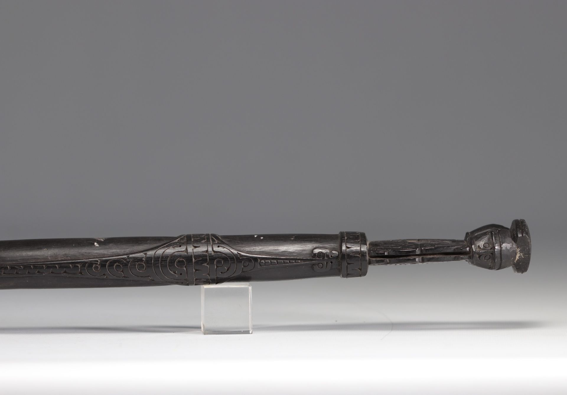 Finely carved prestige stick - Massim - from Oceania - Image 2 of 6