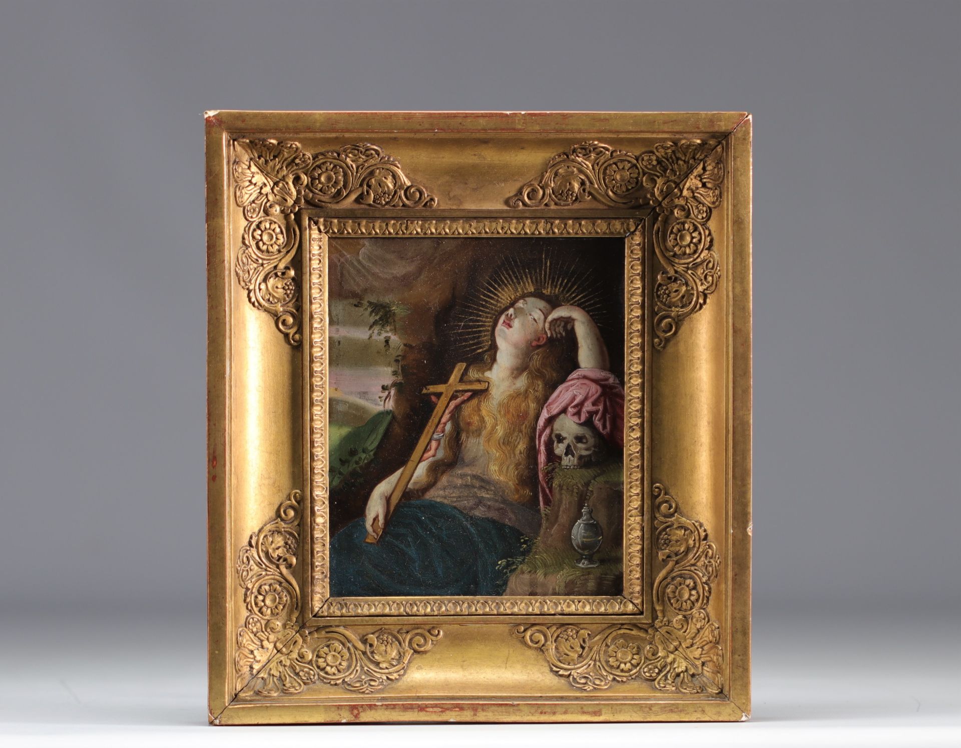 Oil on copper "Mary Magdalene" from 17th century - Image 2 of 2