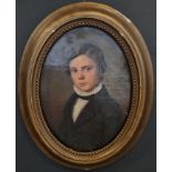 Oil on canvas "portrait of a young man" from 19th century