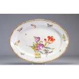 MEISSEN large porcelain dish decorated with flowers