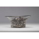 Emile GALLE (1846-1904) Enamelled glass bowl "medieval scene"
