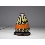 French Glass Art Deco night light acid cleared