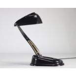 Jumo Articulated desk lamp with adjustable and retractable cap, bakelite model called "Bolide"