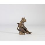 Hansi SIERCKE (19th century - 20th century) rare radiator cap "mascot" in bronze and representing "p