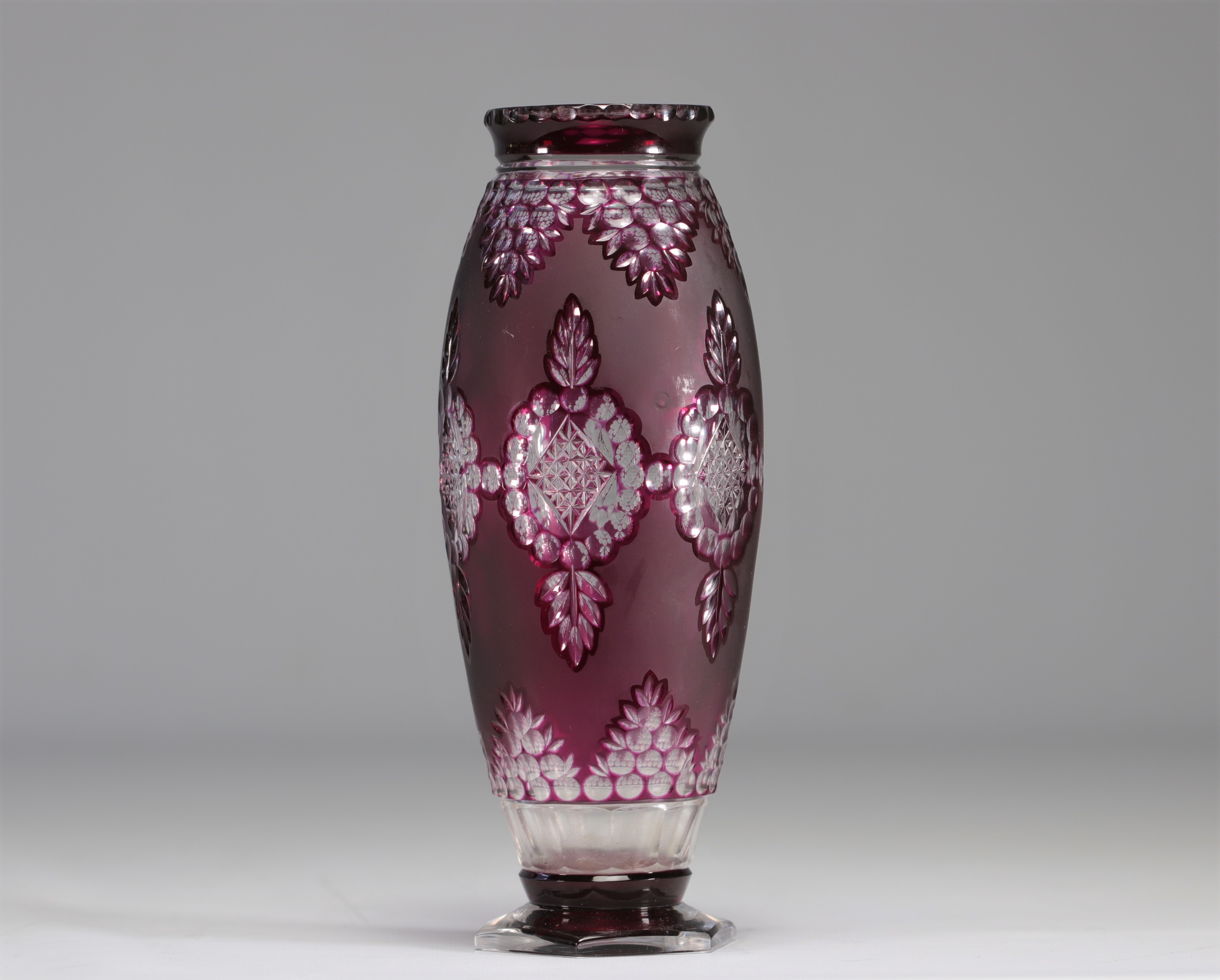 Val Saint Lambert "Joseph Simon" acid-etched red vase - Image 2 of 3