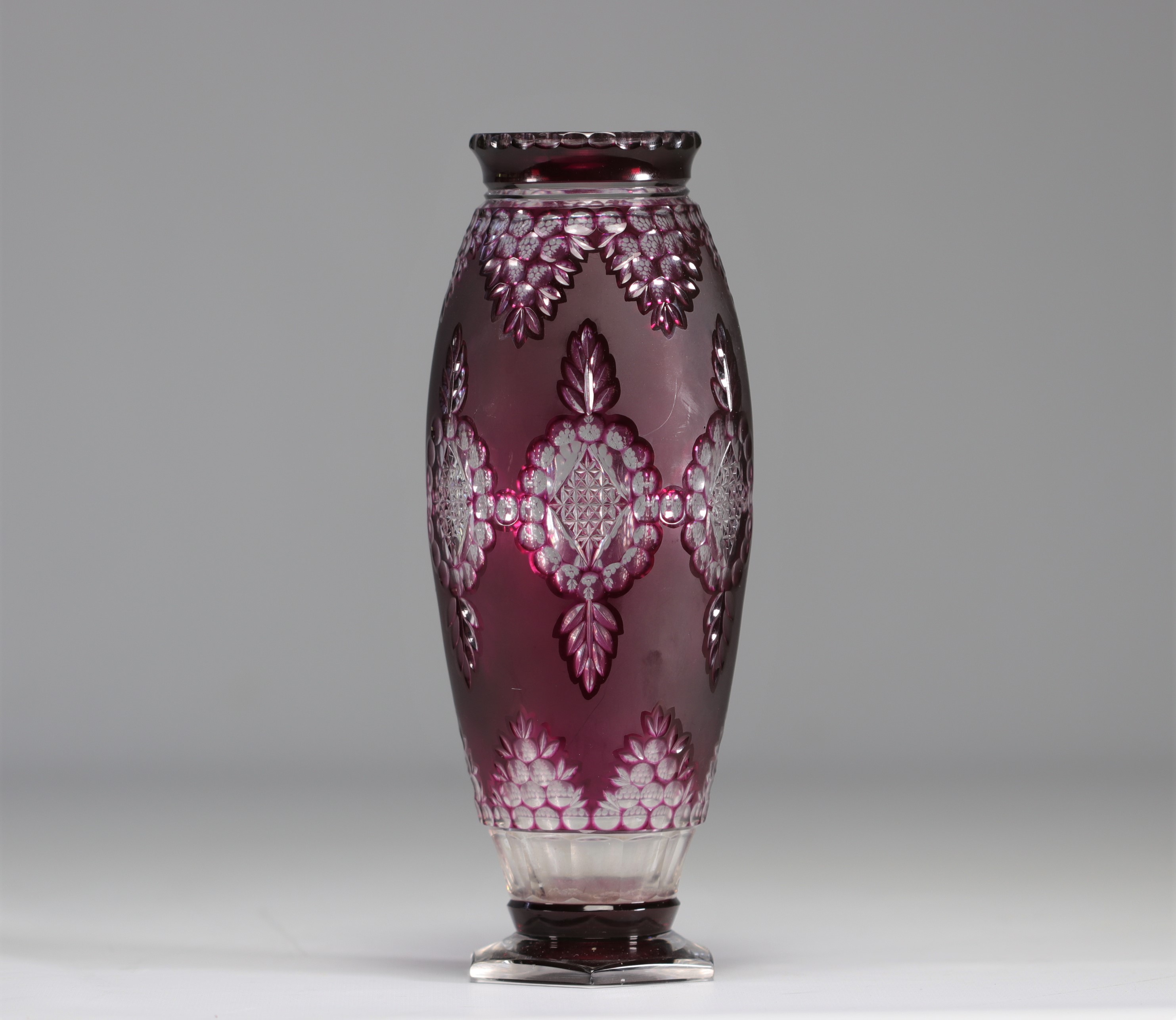 Val Saint Lambert "Joseph Simon" acid-etched red vase - Image 3 of 3