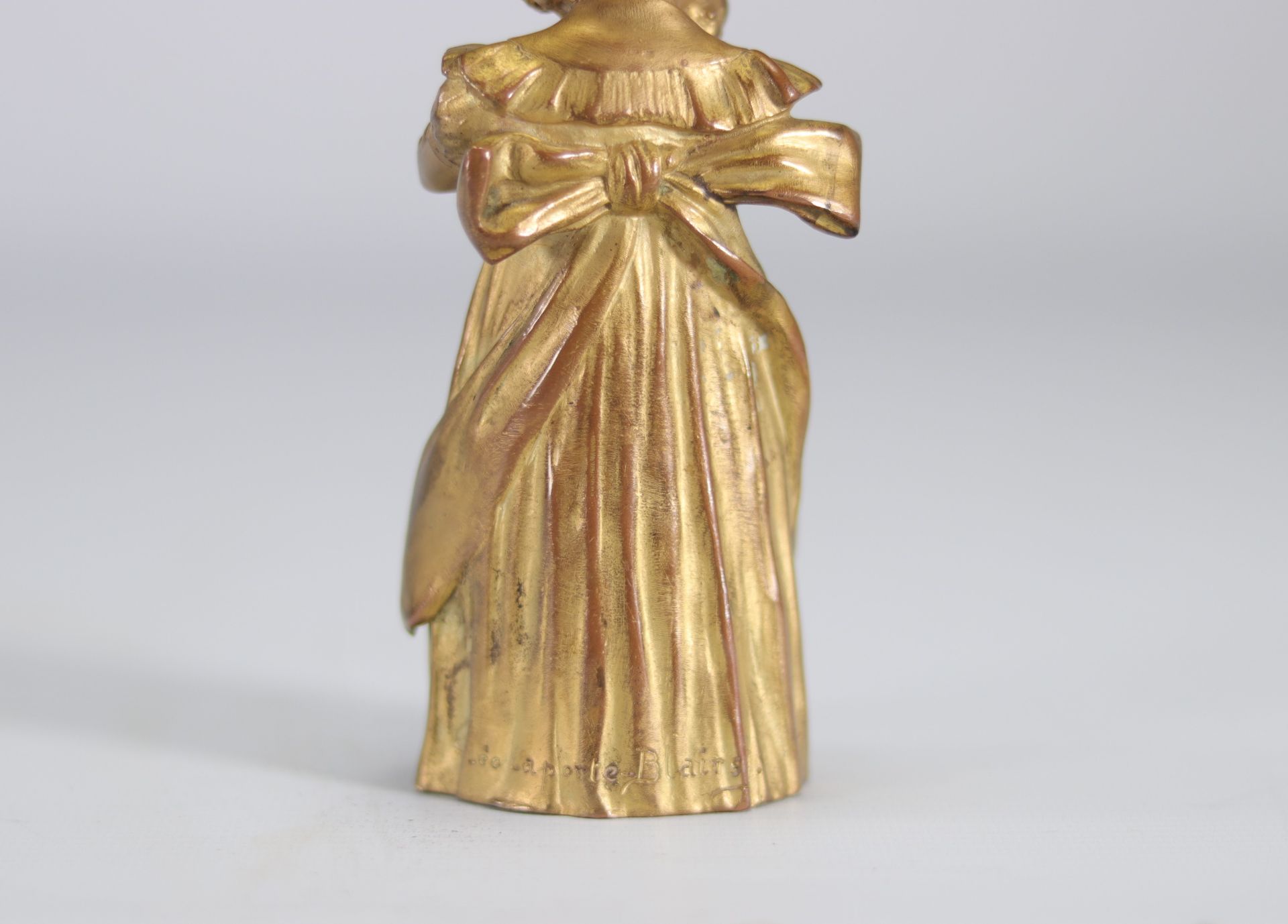 Leo LAPORTE-BLAIRSY (1867-1923) bronze seal of a little girl with her doll from Paris foundry - Image 6 of 6