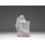 LALIQUE glass depicting a naked young woman kneeling in the corn