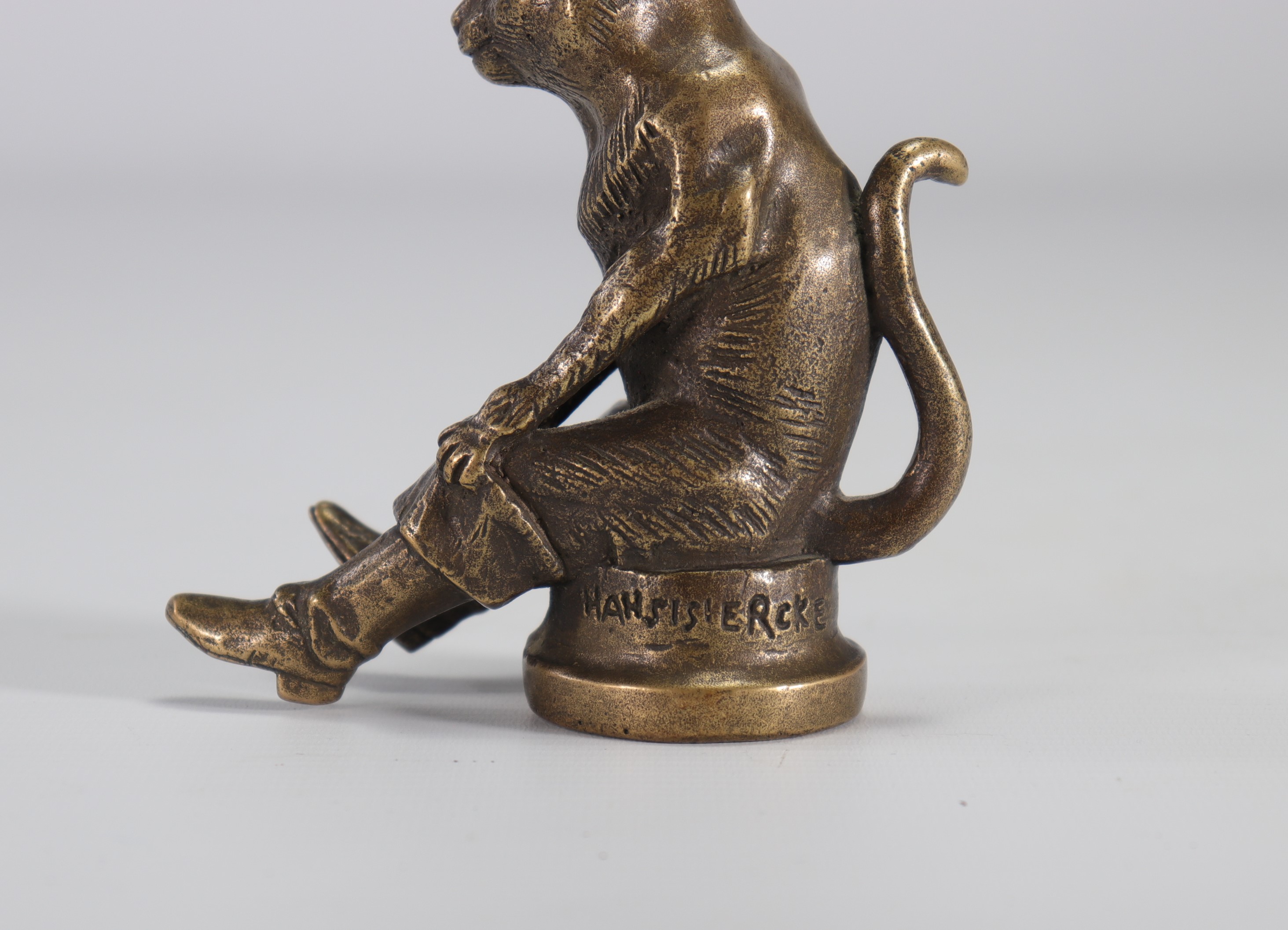 Hansi SIERCKE (19th century - 20th century) rare radiator cap "mascot" in bronze and representing "p - Image 4 of 4