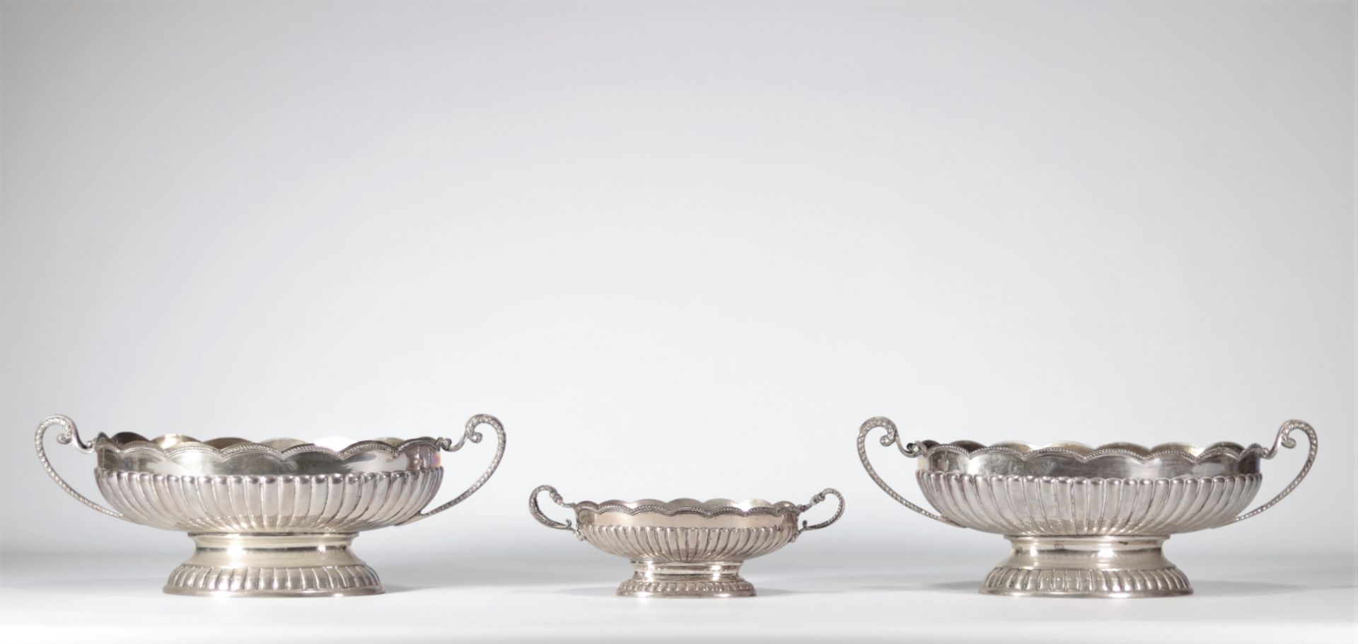 (3) Set of "Solid Silver Cup" Planters