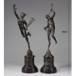 Pair of antique bronzes with dark patina Italian work