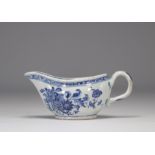 18th century blue white porcelain sauce boat