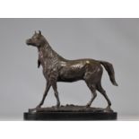 Bronze horse on marble base
