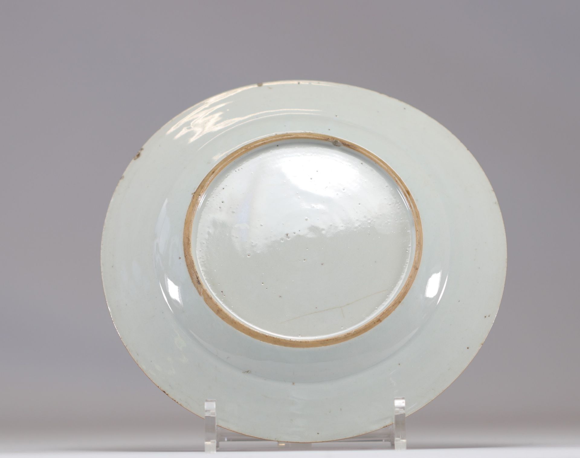 18th century Chinese family rose porcelain plate - Bild 2 aus 2