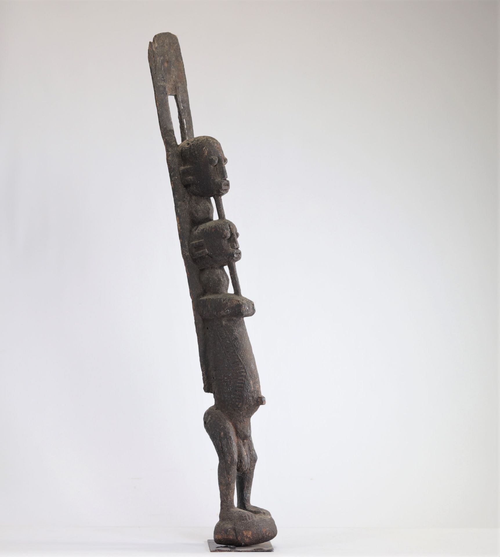 Wooden statue with crusty patina from the Dogon country, Mali