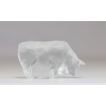 Cristal de Sèvres sculpture in molded glass "bull"