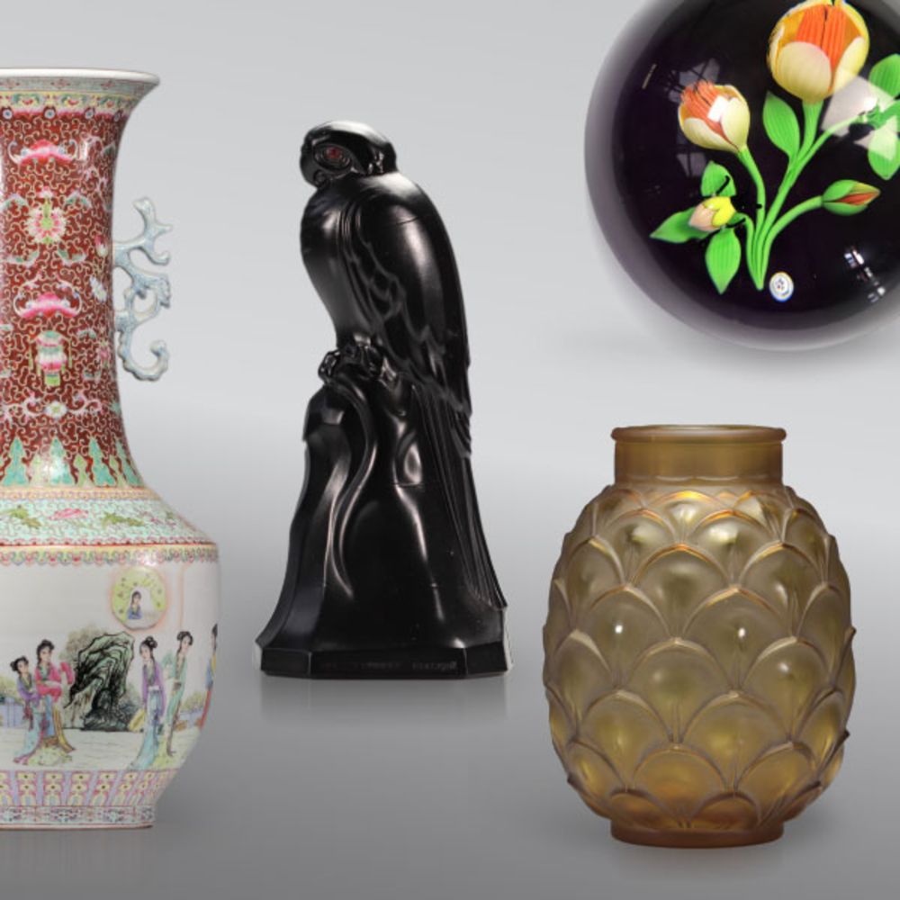 Sale of various objects from estates, collection of Art Deco glassware