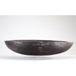 Large carved wooden food bowl from Oceania