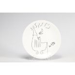 Jean COCTEAU (1889-1963) profile Limoges porcelain plate (France)