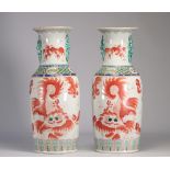 Large pair of Chinese vases decorated with Fo dogs