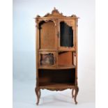 Louis XV display cabinet decorated with a romantic scene
