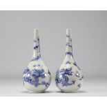 Pair of blue white porcelain vases for Vietnam decorated with dragons