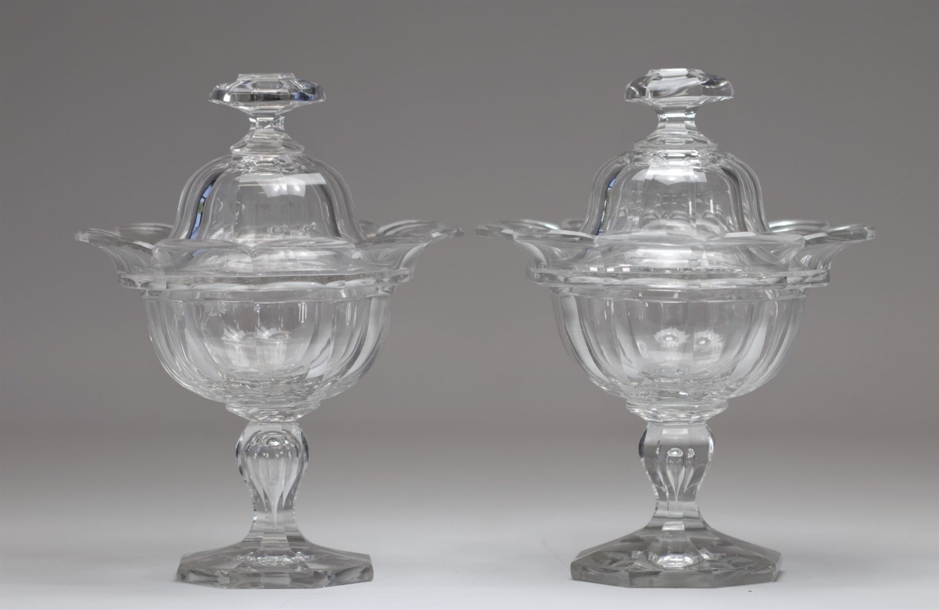 Pair of 19th century crystal covered bezels
