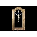 Large ivory Christ in an 18th century frame