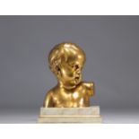 Bronze "Bronze of Brussels" bust of a young boy