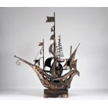 Brutalist sculpture of a boat by Azzurrini Tonino 1970 from Italy