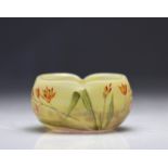 Daum Nancy bowl decorated with orange enamelled flowers