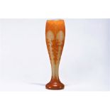 Le Verre Francais large acid-etched vase with date tree design