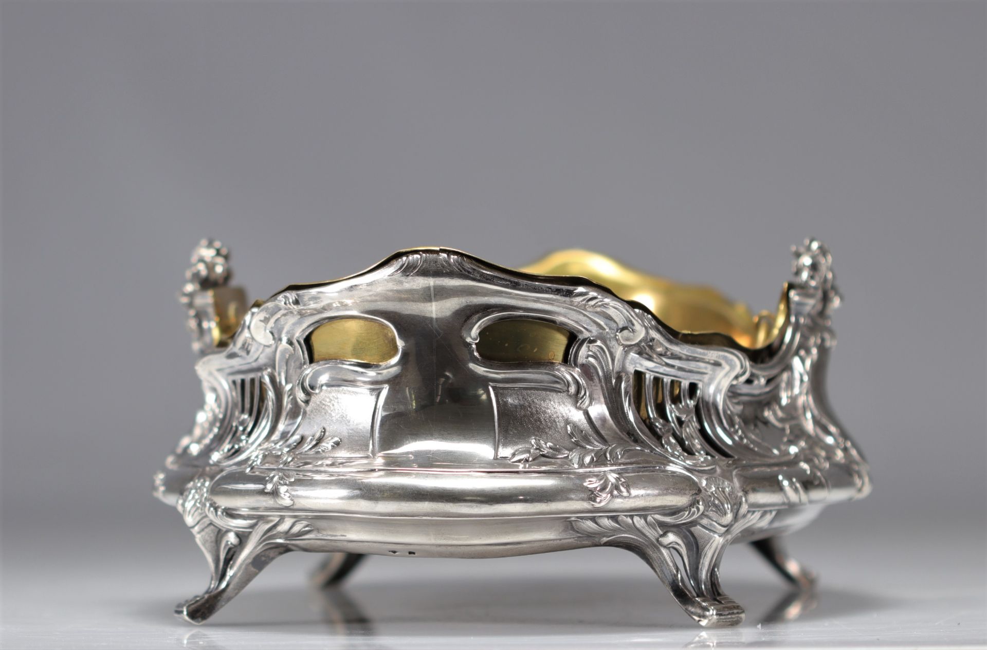 PUIFORCAT solid silver jardiniere, Louis XV style, hallmarked 950 and E&P - Image 4 of 7