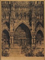 Jules DE BRUYCKER (1870-1945) Etching "Amiens Cathedral".