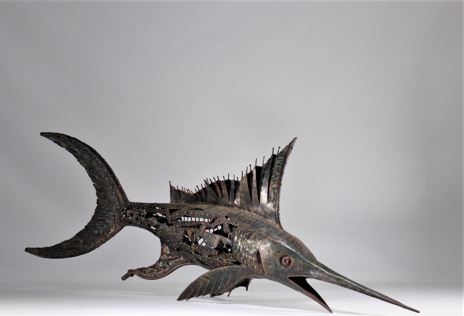 Brutalist swordfish sculpture by Azzurini Tonino 1970 from Italy - Bild 3 aus 4