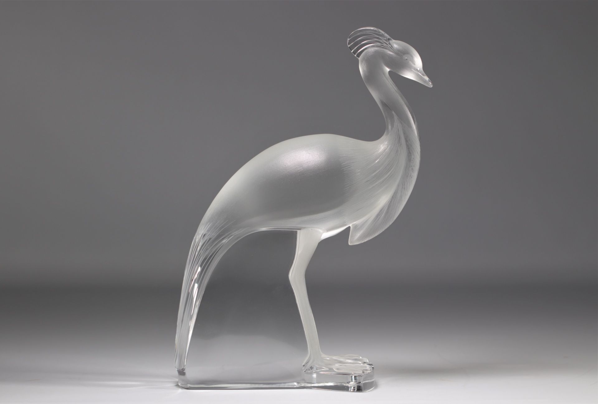 LALIQUE Large sculpture "The Peacock" in pressed white glass - Bild 2 aus 4