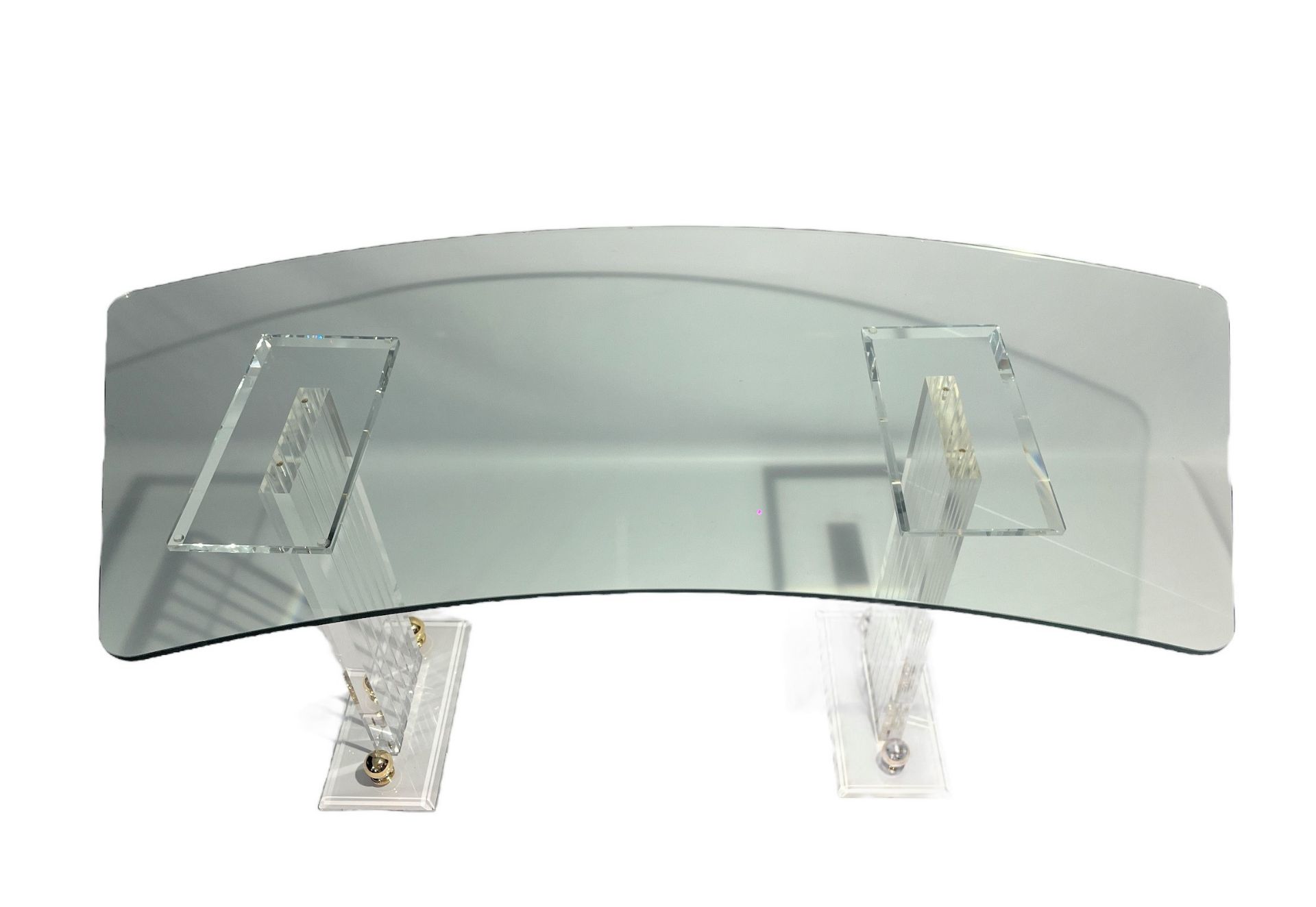 Two-column acrylic desk stand with solid curved top - Bild 2 aus 4
