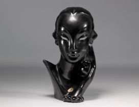 VILLEROY & BOCH SEPTFONTAINES ceramic "Eve" mask/sculpture by Edouard Hermanutz made in 1930/40s