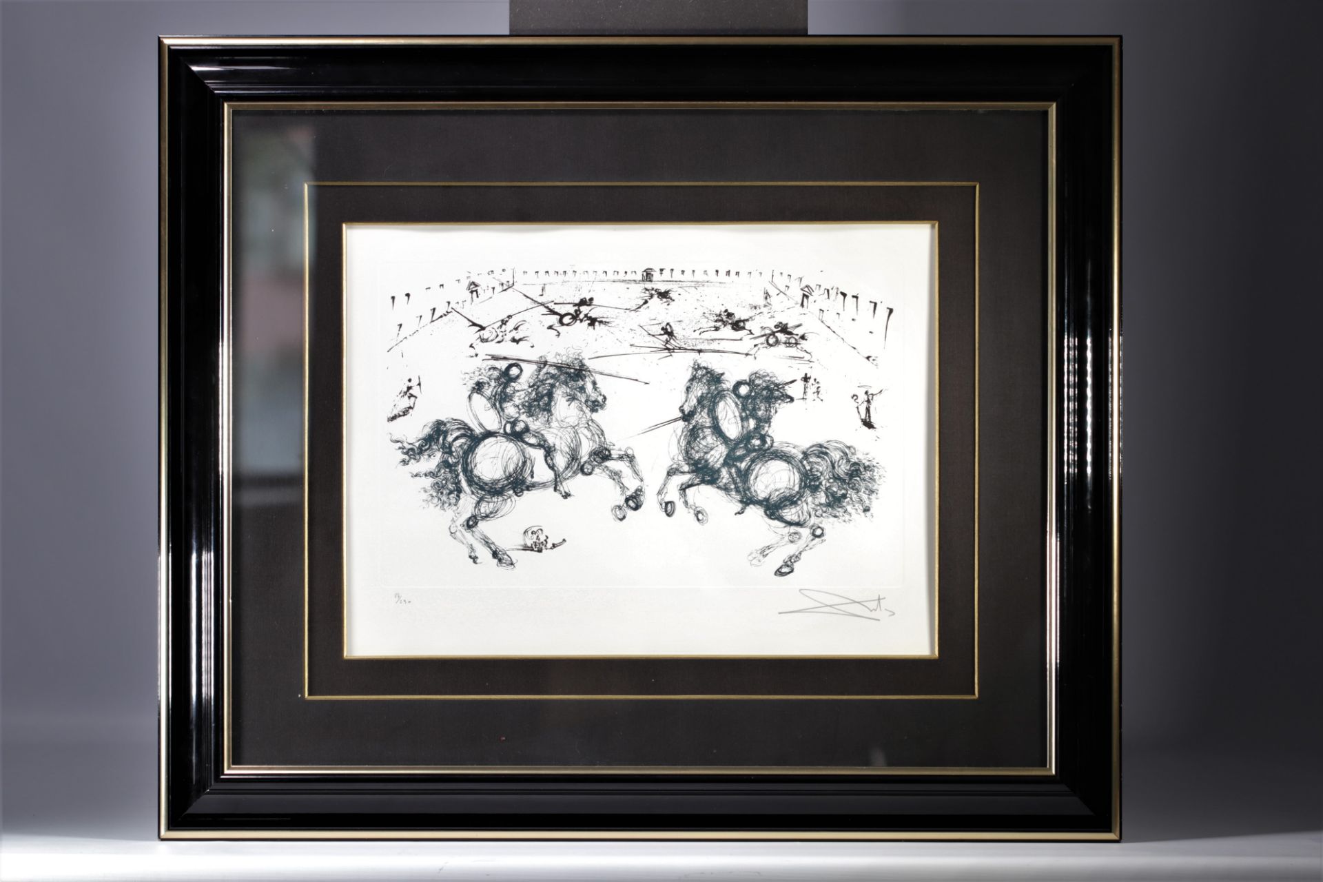 Dali SALVADOR (1904 -1989) "Combat of the Cavaliers" signed in pencil 84/250 - Image 2 of 2