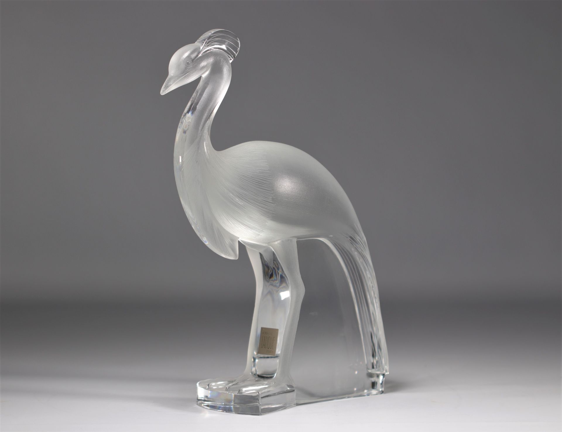 LALIQUE Large sculpture "The Peacock" in pressed white glass - Bild 3 aus 4