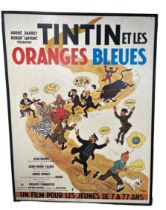 Large canvas poster for the film "Tintin et les oranges bleues" (Tintin and the Blue Oranges)