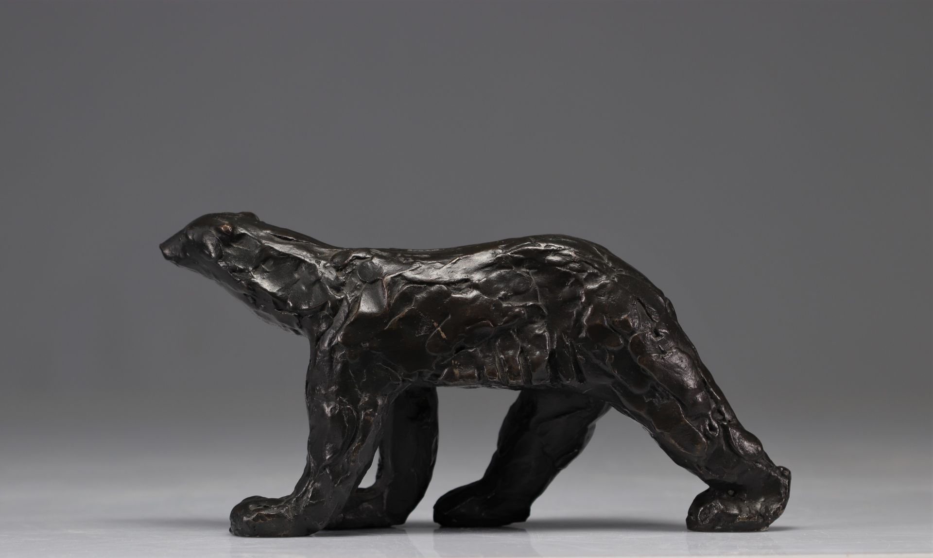 Monogrammed PP , Pompon bronze bear figure - Image 2 of 3