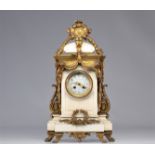 Beautiful marble and bronze clock decorated with draped angels from 19th century