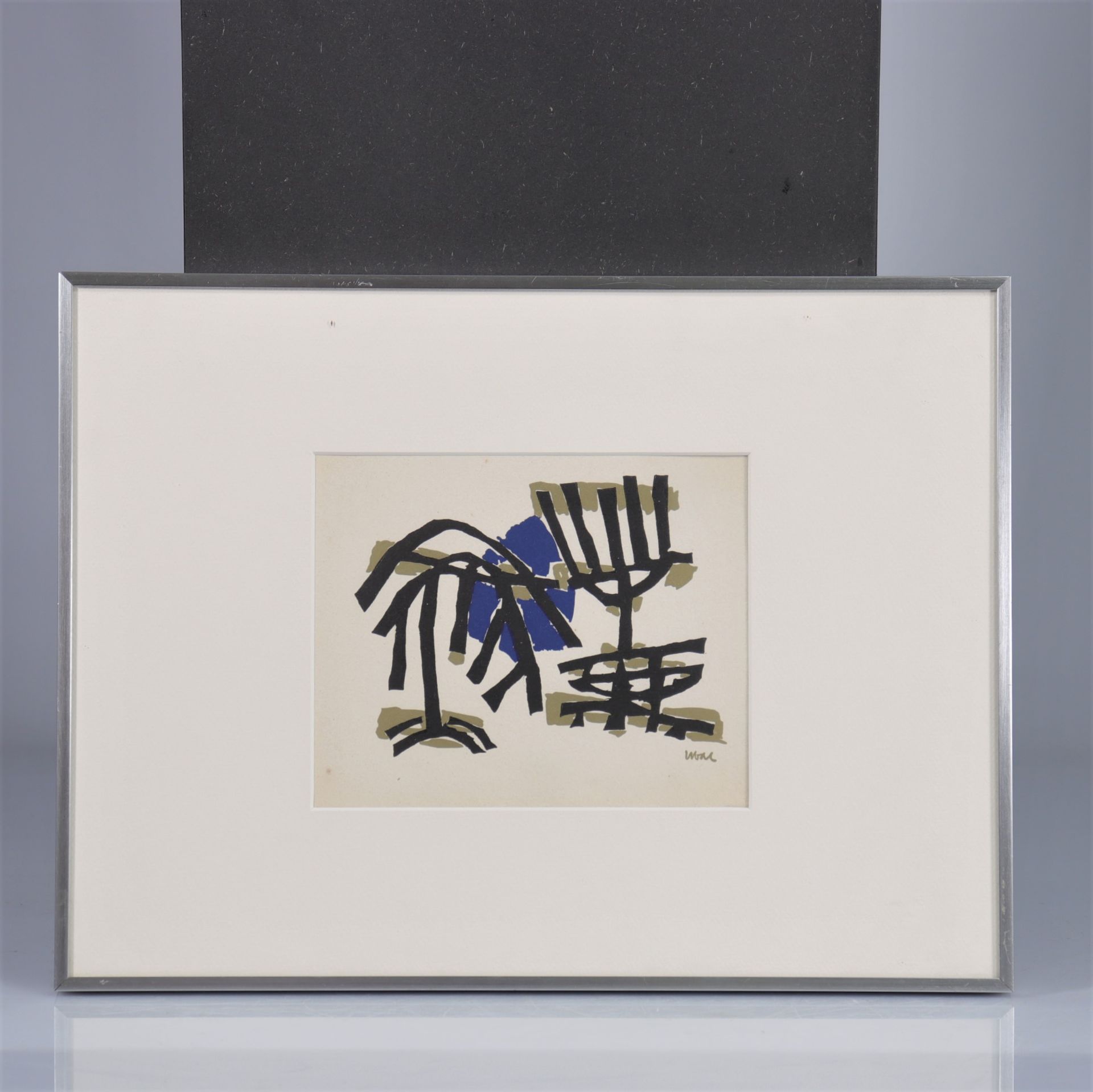 Raoul UBAC (1910-1985) Original linocut "carte de voeux de la galerie Maeght a Paris" for 1957 signe - Bild 3 aus 3
